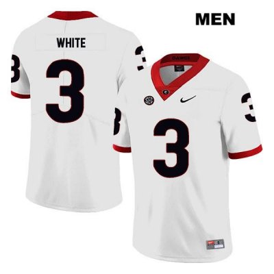 Men's Georgia Bulldogs NCAA #3 Zamir White Nike Stitched White Legend Authentic College Football Jersey DGD1554GL